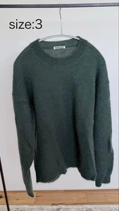 Maglione maglia mohair AURALEE Super Kid uomo taglia 3 verde scuro usato - Foto 1 di 5