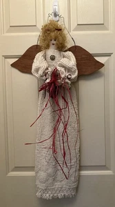 Vintage hausgemachte Schutzengel Puppe Wandbehang, 32" groß - Bild 1 von 24