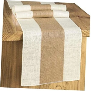 Burlap Table Runner 72 Inches Long Farmhouse Table Runner Jute Table Runner - Picture 1 of 7