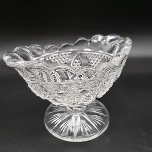 EAPG Westmoreland High Hob Clear Oval Compote Pedestal Dish Antique 550 Small - Picture 1 of 10