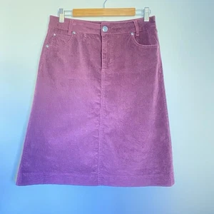 Per Una Corduroy Skirt Size 12 UK Maroon A Line With Pockets - Picture 1 of 14