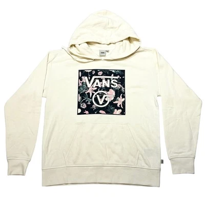 Vans Off The Wall Hoodie Pullover Women Small Cream Floral Sweater Sweatshirt - Image 1 of 4