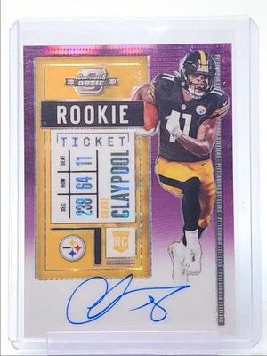 CHASE CLAYPOOL 2020 CONTENDERS OPTIC ROOKIE PURPLE PULSAR RC AUTO /21 Q5159 - Image 1 of 2