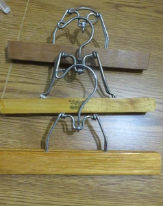 VINTAGE HOLZ 9" HOSENHOSEN AUFHÄNGER 3 STÜCK - Bild 1 von 3