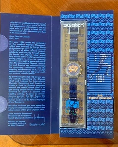 Neu im Karton Swatch 1894-1994 One Hundred Years Of Olympic Movement Uhr in Box - Bild 1 von 4