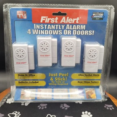 First Alert Instant Alarm For 4 Windows or Doors Peel and Stick As Seen on TV - Image 1 of 2