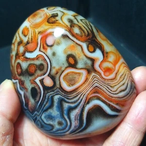 TOP 225.5G Natural Polished Silk Banded Lace Agate Crystal Madagascar B838 - Picture 1 of 14