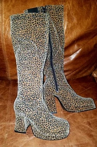 LEOPARDENMUSTER Kniehohe GO-GO STIEFEL 8 - Bild 1 von 2