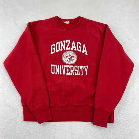 VINTAGE Gonzaga Bulldogs Sweatshirt Mens Medium Champion Reverse Weave Crew Neck Cover