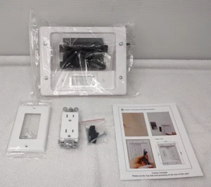 In Wall Kabelmanagement Kit für TV Einbausteckdose Wandplatte Kabeldurchführung - Bild 1 von 14