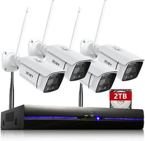 5MP Kit Camara Vigilancia WiFi Exterior Spotlight 2TB HDD IP 4X 1920P 8CH NVR - Imagen 1 de 7