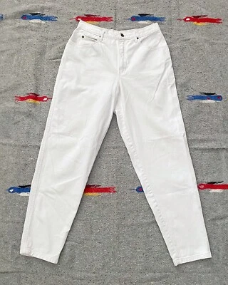 Pantalones de mezclilla clásicos vintage de los 80 blancos de cintura alta talla 29 W Lizwear Foto 1 de 4