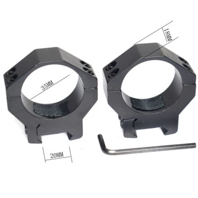 2PCS Hunting Rifle Gun Scope Barrel Mount 35mm Low QD Scope Ring Mounts - Image 1 of 3