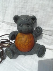 Cheyenne Cast Iron Bear with Stained Glass Belly Night Light - Picture 1 of 7