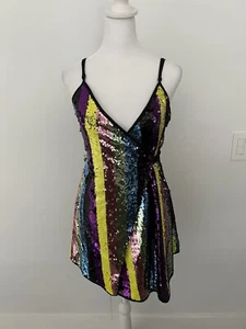 Misguided Dress Petit Sequin Mini Size 4 New - Picture 1 of 5