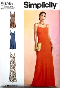 Simplicity Pattern S9745  Misses Slip Dress in 3 Lengths  Sizes:  18-26 - Picture 1 of 2