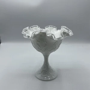 Vtg Fenton Silvercrest Milk Glass Compote - Picture 1 of 4