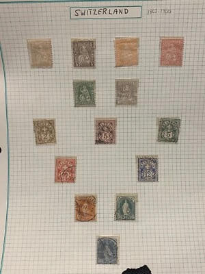 Lot Of 14 Extremely Rare Helvetia Switzerland Franco Stamps - Image 1 of 4