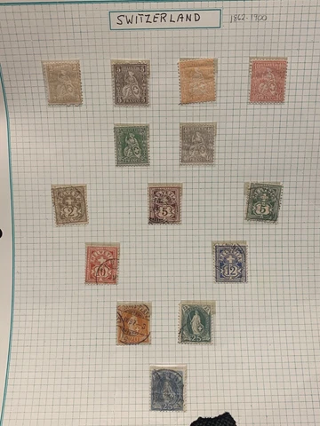 Lot Of 14 Extremely Rare Helvetia Switzerland Franco Stamps Cover