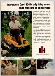 TIME 1969 PRINT AD INTERNATIONAL CADET 60 RIDING MOWER 6 HP - Picture 1 of 1