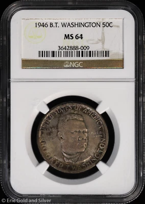 1946 Booker T. Washington Commemorative Half Dollar NGC MS 64 | Uncirculated UNC - Image 1 of 4