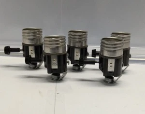 "5 Pack "  Medium Base 3-Way Turn Knob Socket W / Hickey - Picture 1 of 4