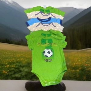 Pack de 6; 6-24 meses; bebé manga corta cierre a presión multicolor, niño sin usar, sin etiqueta - Imagen 1 de 14