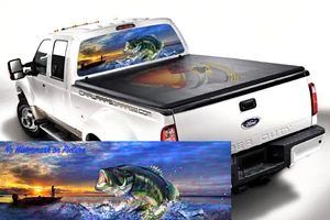 BASS Seabass FISHING Rear Window Tint Perforated Graphic Decal Sticker Trucks - Bild 1 von 5