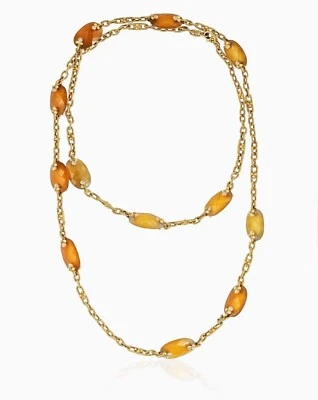 Colar Judith Ripka ouro amarelo 18k diamante bilateral citrino sautoir 33,75" - Imagem 1 de 4