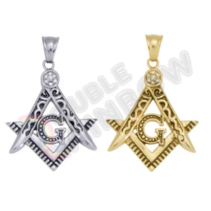 Masonic Freemason Mason Men Stainless Steel Jewelry Pendant *P75 - Picture 1 of 6