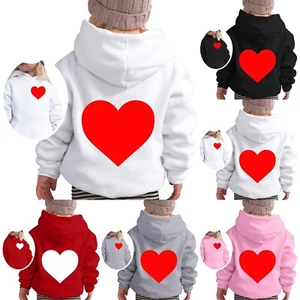 Preppy Hoodies for Teen Girls Love Heart Long Sleeve Graphic Hoodie with Pocket - Picture 1 of 27
