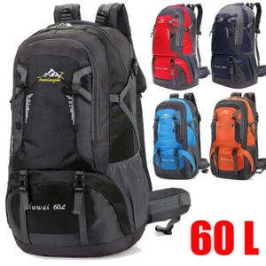 HUNTVP 60L Hiking Camping Backpack Waterproof Outdoor Travel Trekking Rucksack - Picture 1 of 28