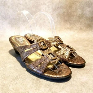 Life Stride Womens Jagger Sz 9.5 M Brown Slide Wedge Sandals - Picture 1 of 9