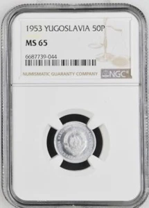 Yugoslavia 50 Para 1953 NGC MS 65 - Picture 1 of 2