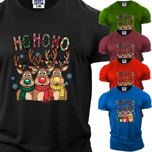 Herren Happy Christmas Tierliebhaber Kurzarm T-Shirt USA Neu Geschenk Tee S-3XL - Bild 1 von 12