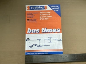 Strathtay Scottish Bus Group Route 40 40A40X Busfahrplan September 1993 Dundee - Bild 1 von 2