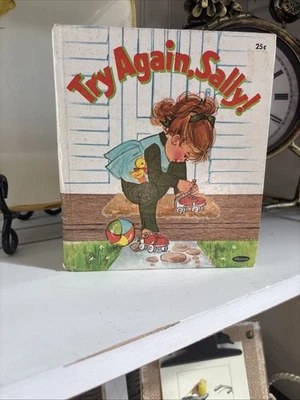 TRY AGAIN, SALLY! Vintage Children's Whitmans Tell-A-Tale Book 1969 Rollerskates Foto 1 de 4