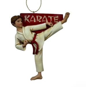 Kurt Adler KSA Karate Ragazzo Ornamento Cintura Rossa Arti Marziali Decorazione Natalizia - Foto 1 di 11