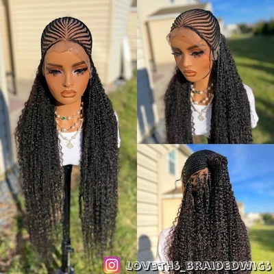 Ships next day(2days SHIPPING)Cornrow Full lace Braided wig,black knotless braid - Image 1 of 4