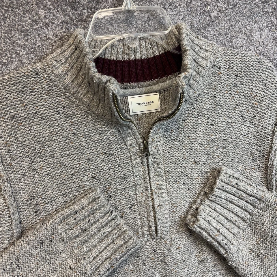 Suéter 7 Diamantes 1/4 Cremallera Para Hombre Grande Grand Teton Pullover Grueso Tejido Foto 1 de 4