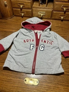 Faded Glory Hooded Jacket INFANT 3/6 MONTHS Unisex Gray/Red - Picture 1 of 5