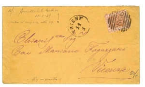 KÖNIGREICH ITALIEN - Ann. num. 2666 THIENE Stangen auf Umschlag für Vicenza - Spätgebrauch - Bild 1 von 4