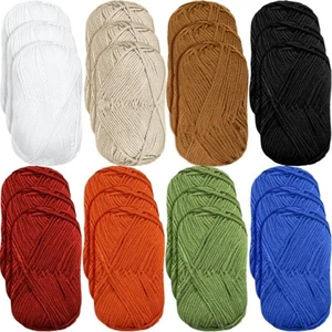 24 Skeins Soft Cotton Yarn Total 2880 Yards Assorted Colors Yarn for Crocheti... - Picture 1 of 7