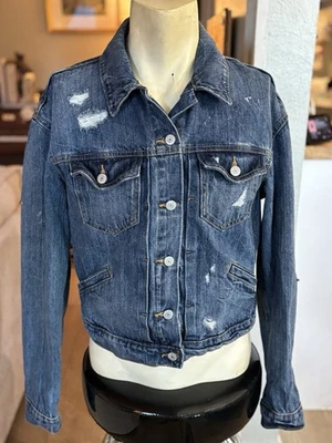 Chaqueta vaquera clásica camionera OLD NAVY para mujer M desgastada lavado medio Foto 1 de 4