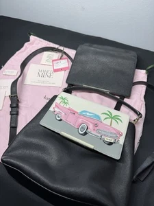 Sac à dos convertible Kate Spade rose Cadillac Maddie noir cuir Saffiano - Photo 1/19