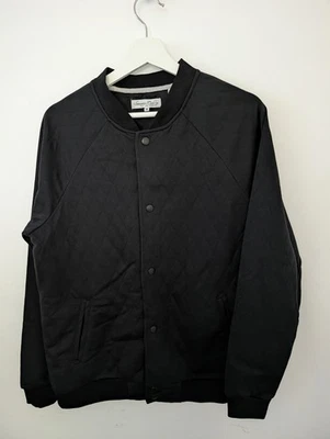 NWT New $79 Sovereign Code Princeton Medium Black Quilted Bomber Sweater Jacket - Image 1 of 4