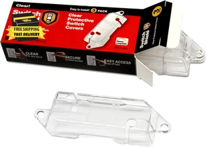 Clear Light Switch Guards, 3 - Pack | Rocker Style | Child Safety Cover | Light  - Picture 1 of 6