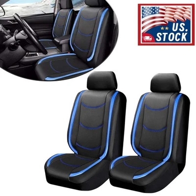 For Ford Crown Victoria 1998+ Leather Front Car Seat Cover 2-Seat Black + Blue Foto 1 de 4