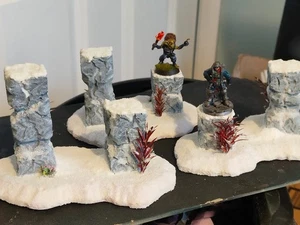 3x Schnee Winter Felsen Tabletop Scatter Wargaming Gelände Wargames 40K ttrpgs Hill - Bild 1 von 13
