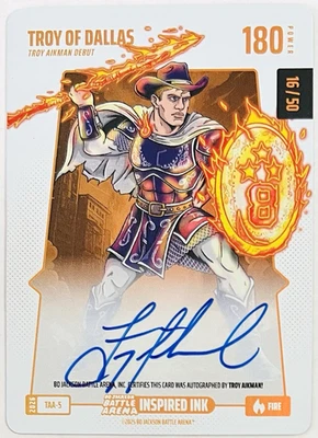 2026 Bo Jackson Battle Arena Troy of Dallas Troy Aikman Inspirado Auto Fire/50 Foto 1 de 3